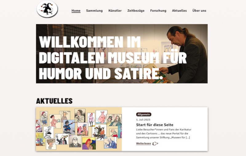 Screenshot Cartoonmuseum digital